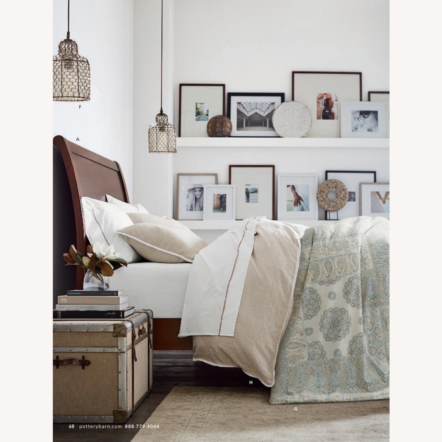 Pottery Barn Valencia Dark Brown Wood Queen Bed - image-4