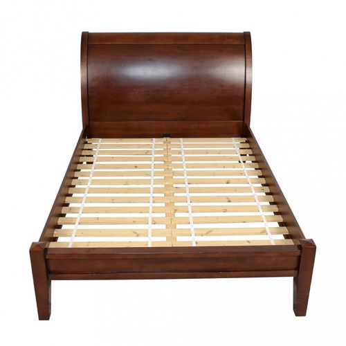 Used Pottery Barn Valencia Dark Brown Wood Queen Bed for sale on AptDeco