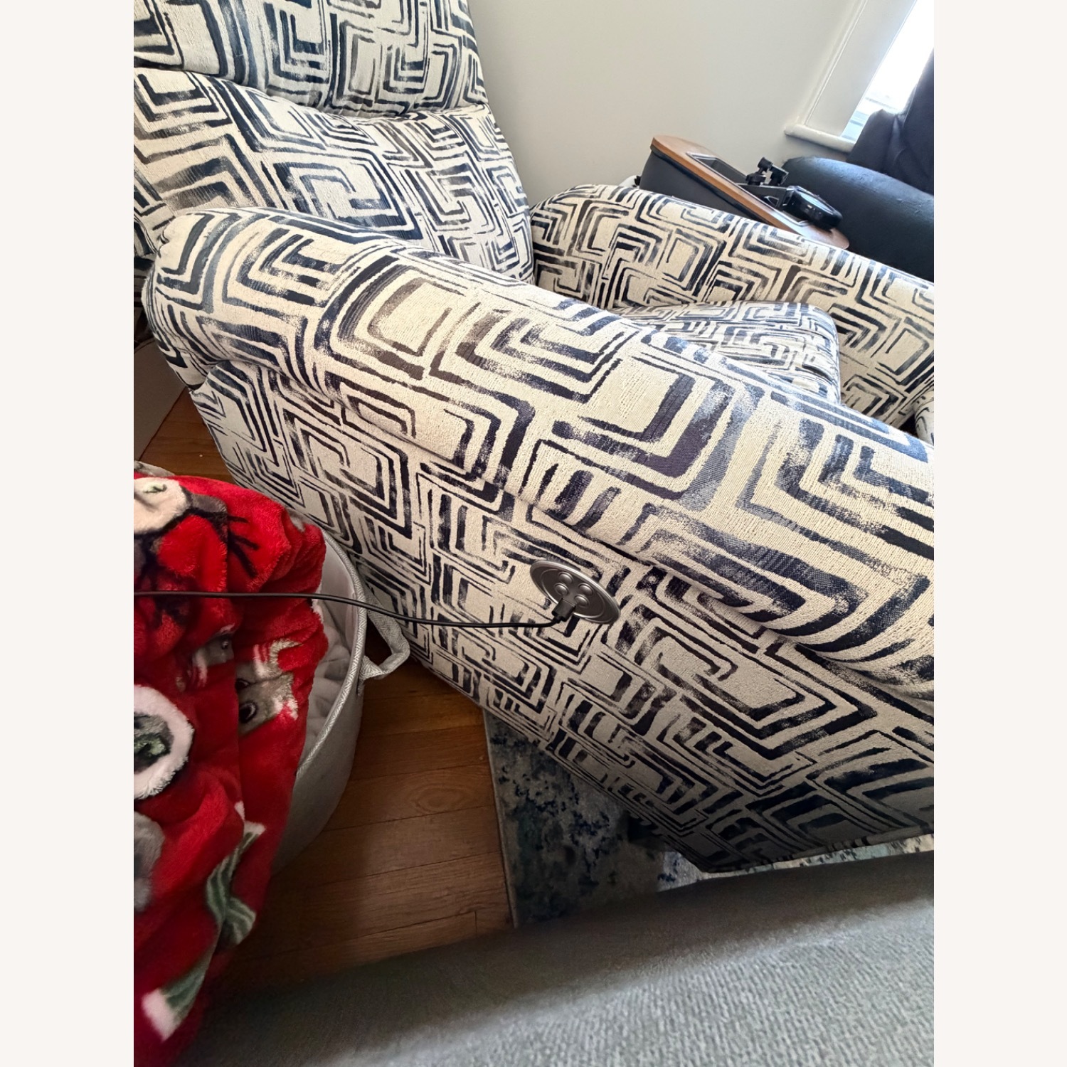 Blue Fabric Recliner - image-3