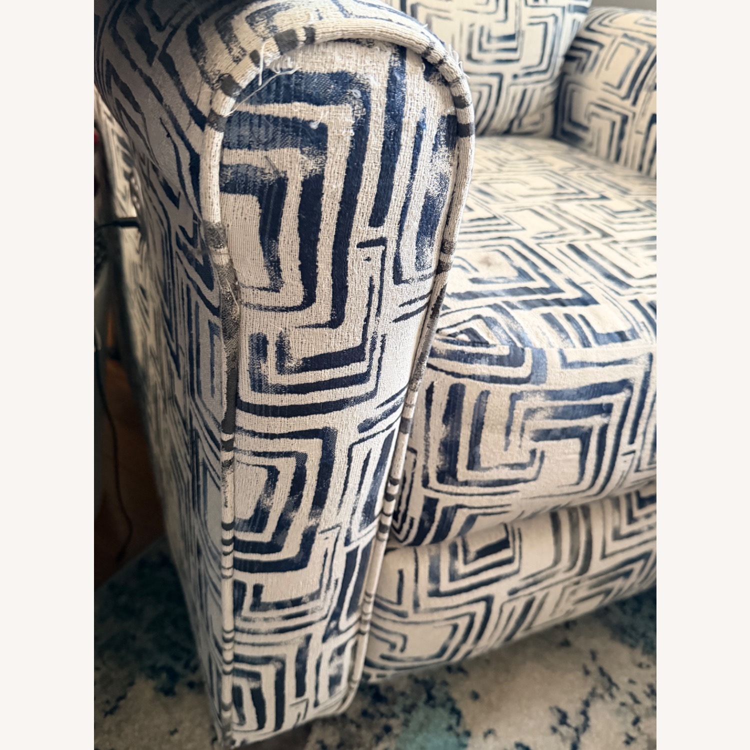 Blue Fabric Recliner - image-8