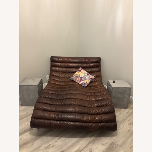 Used Restoration Hardware Oviedo Double Leather Chaise Lounge for sale on AptDeco