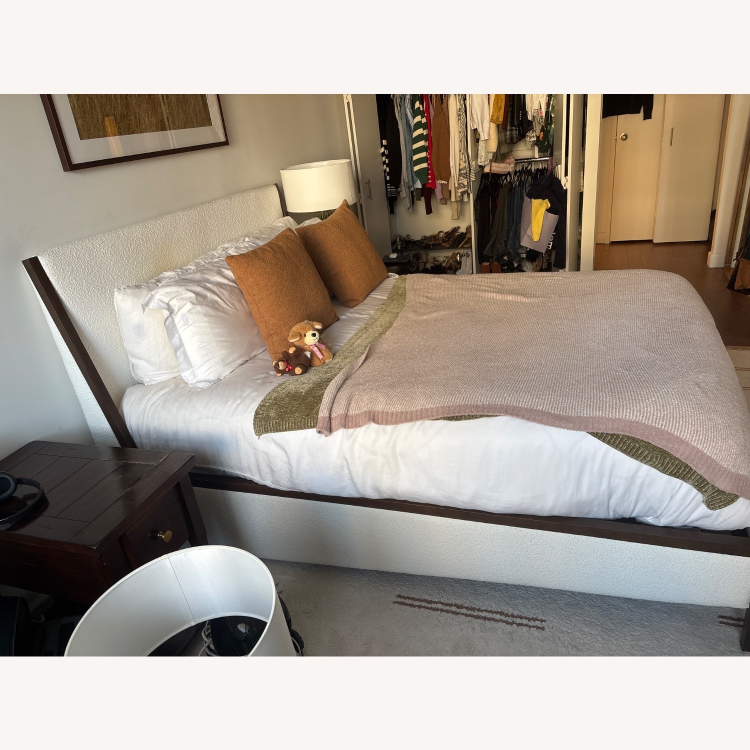 CB2 Malena White Boucle Queen Bed - image-2