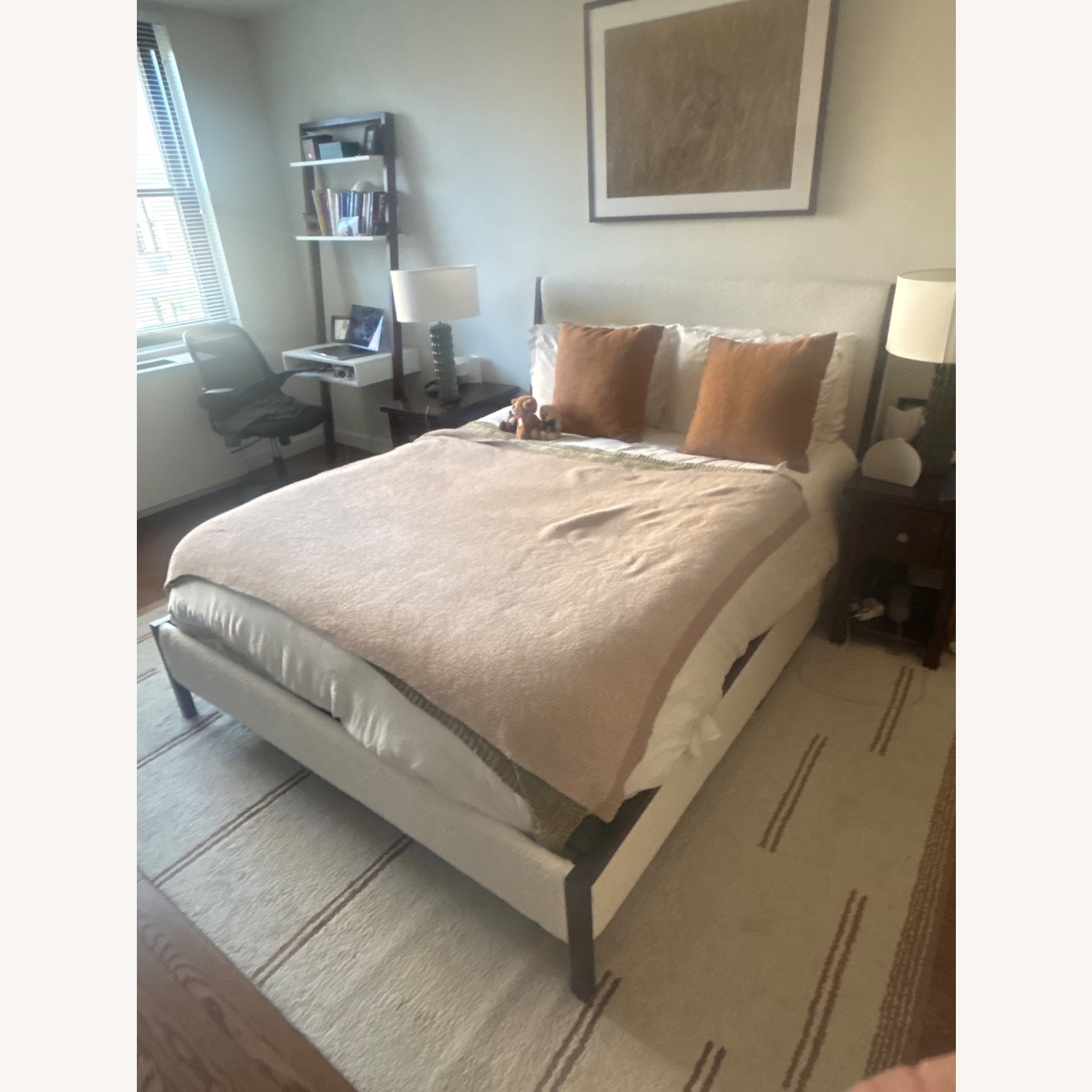 CB2 Malena White Boucle Queen Bed - image-3