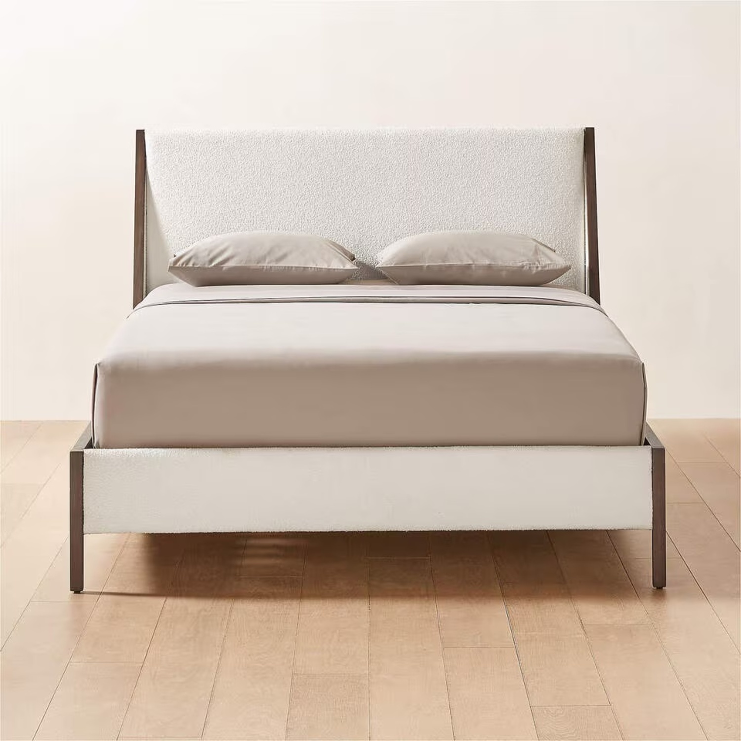 CB2 Malena White Boucle Queen Bed - image-6