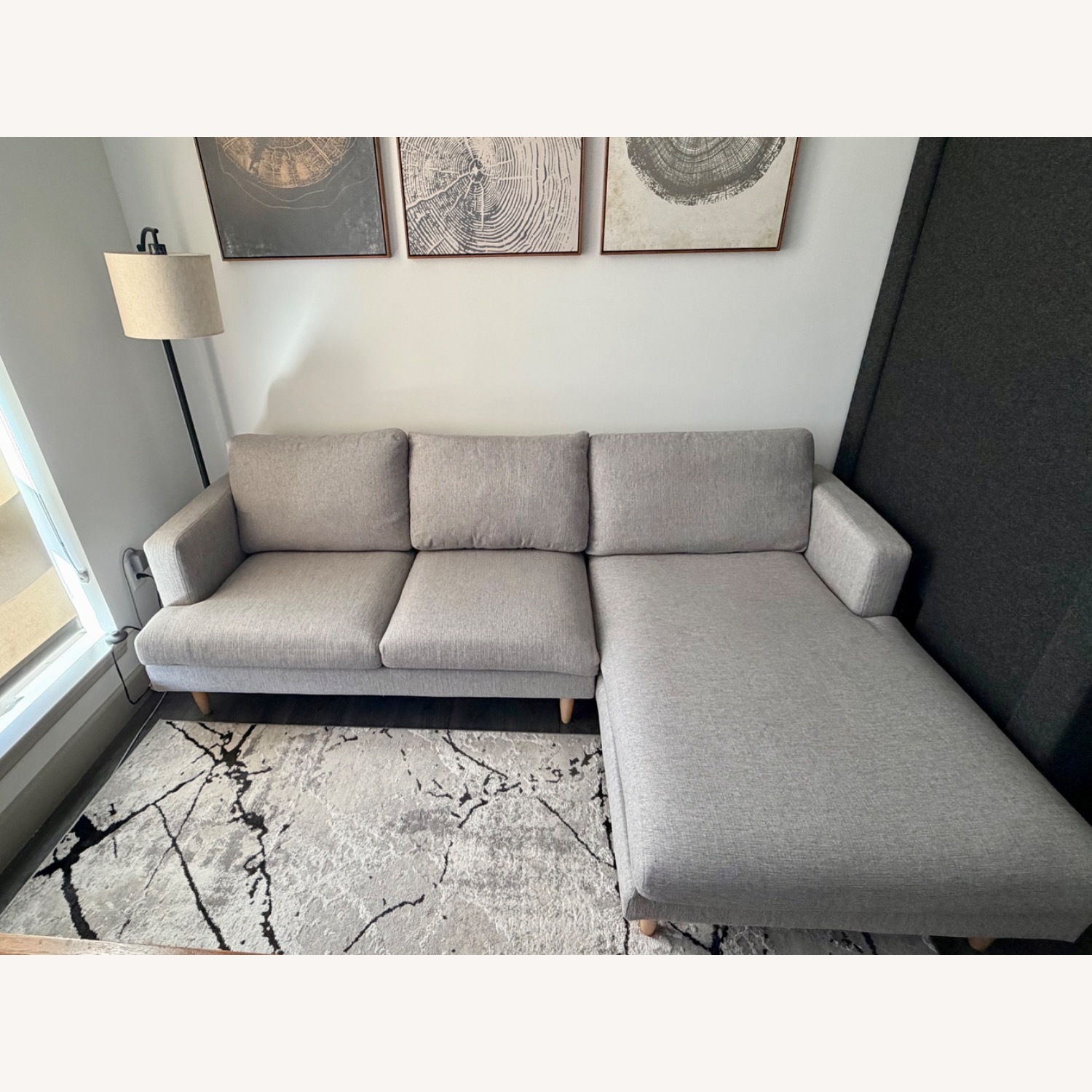 Castlery Light Gray Fabric 2 Piece Sectional - image-1