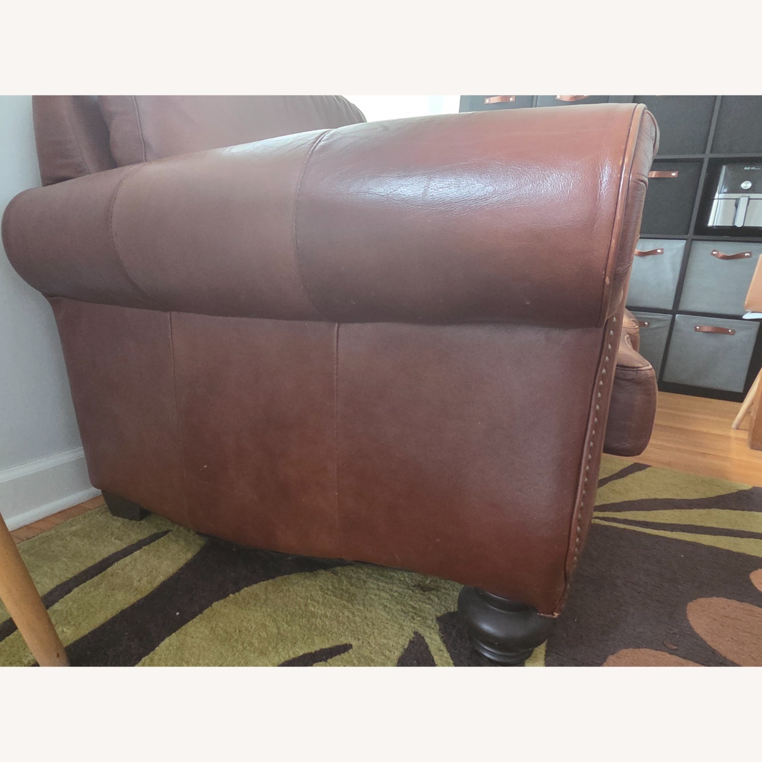 Marshal Fileds Studded Leather Sofa - image-4