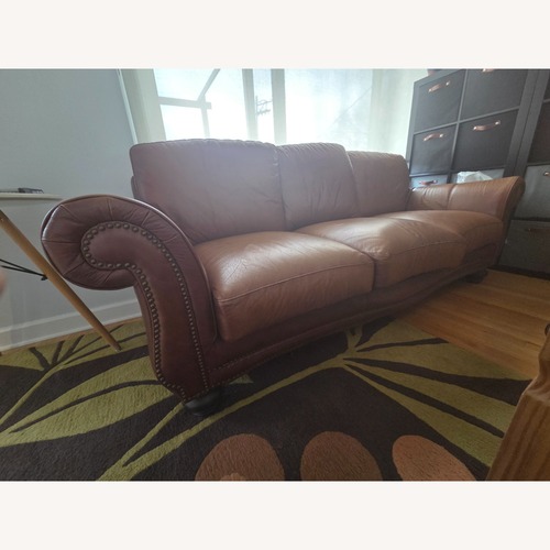 Used Marshal Fileds Studded Leather Sofa for sale on AptDeco