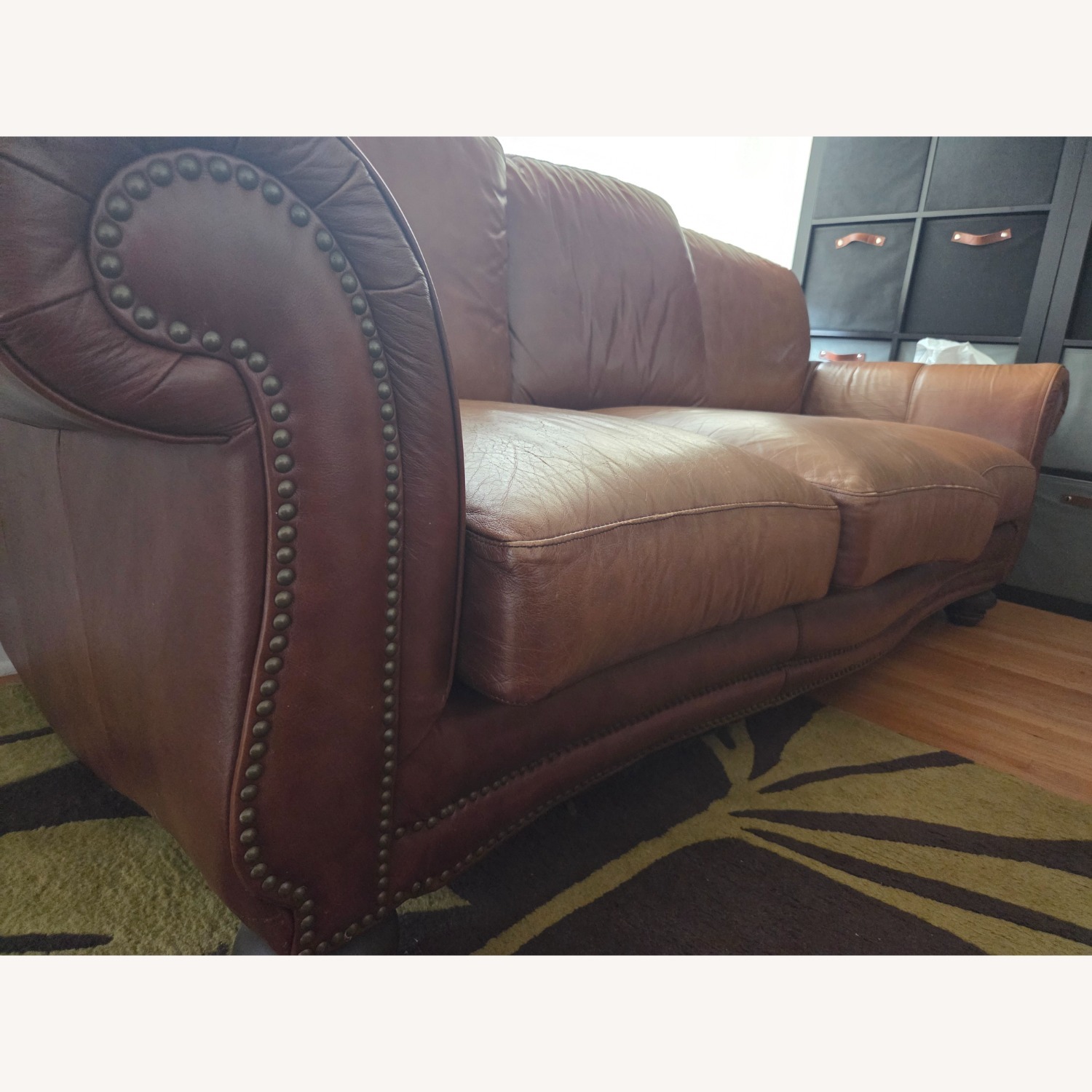 Marshal Fileds Studded Leather Sofa - image-6