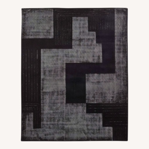 Used CB2 Black Larso Fabric Area Rug 9' x 12' for sale on AptDeco