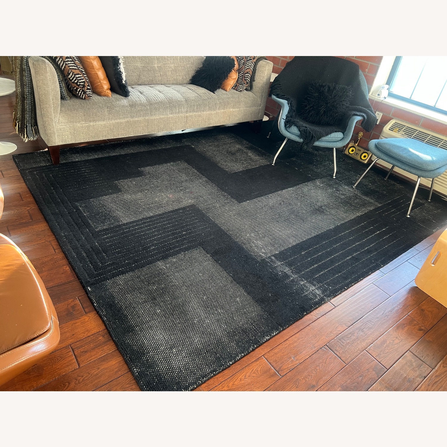 CB2 Black Larso Fabric Area Rug 9' x 12' - image-4