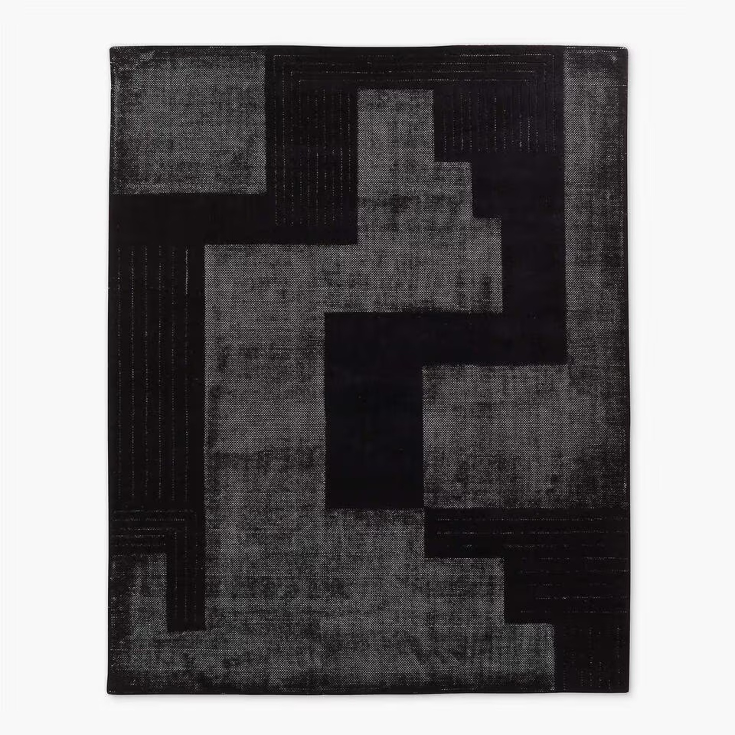 CB2 Black Larso Fabric Area Rug 9' x 12' - image-6