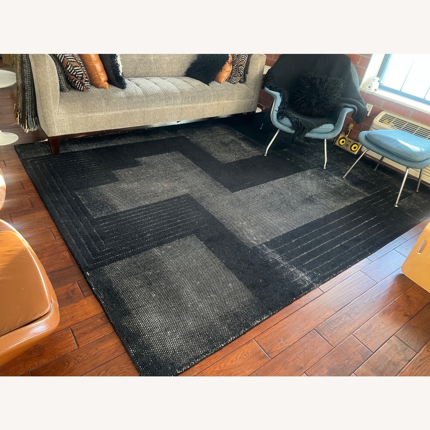 CB2 Black Larso Fabric Area Rug 9' x 12' - image-3