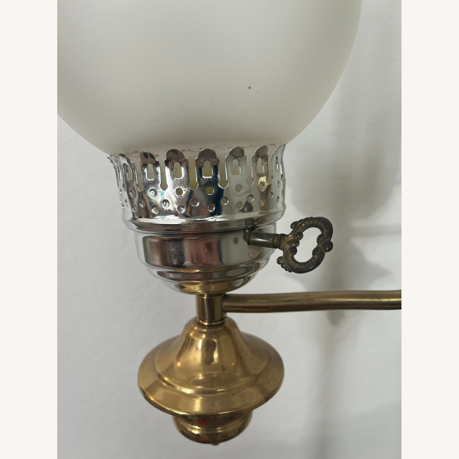 Vintage/Antique Gold Brass Floor Lamp - image-3