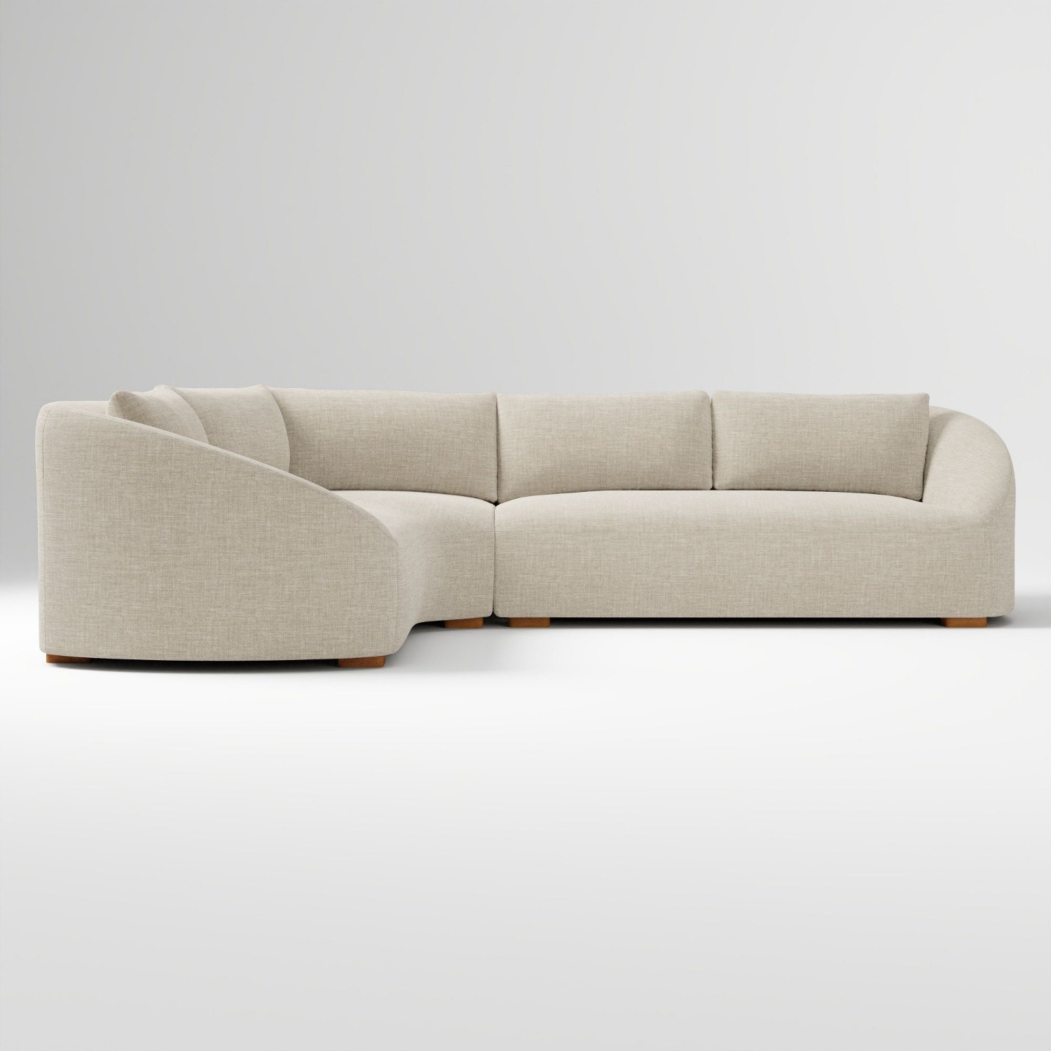 West Elm Aviana Wedge Sectional Oatmeal Performance Yarn - image-1