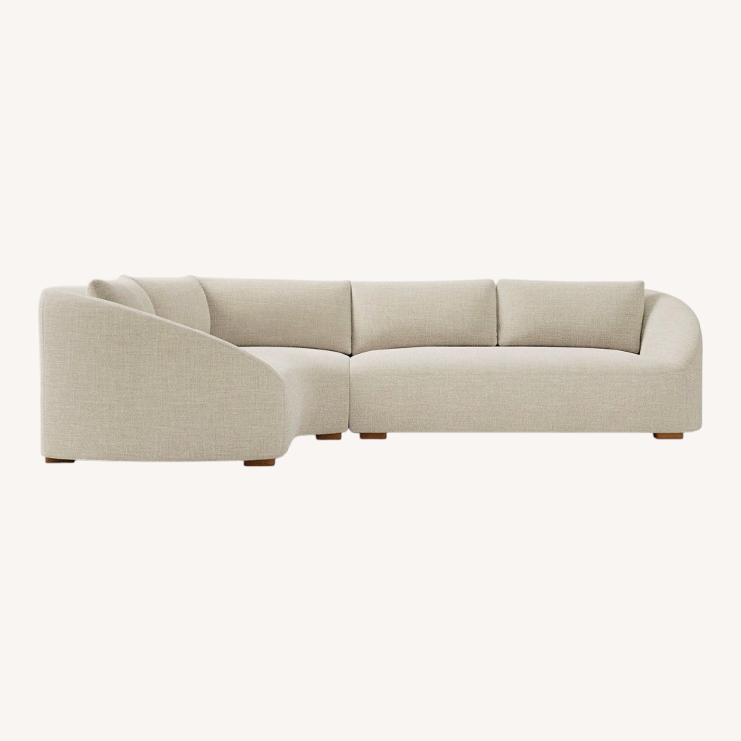 West Elm Aviana Wedge Sectional Oatmeal Performance Yarn - image-0