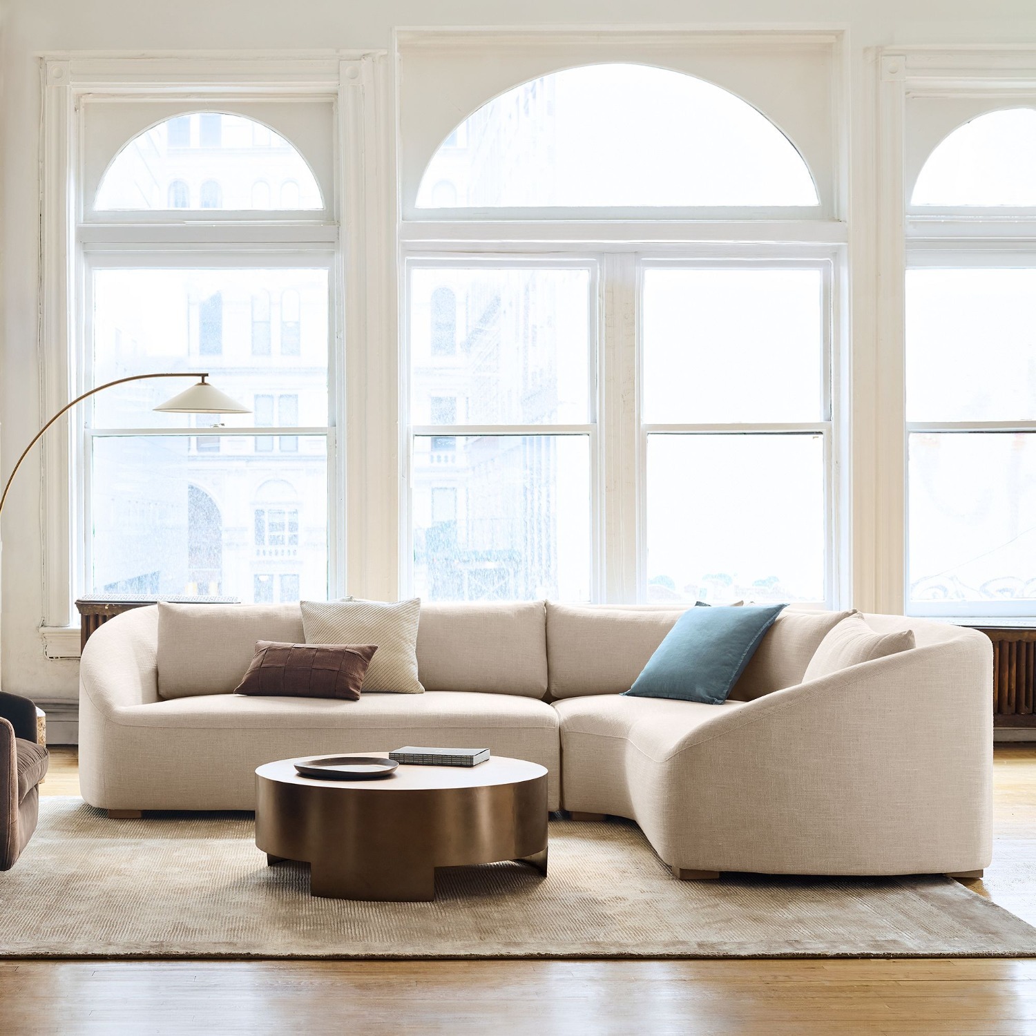 West Elm Aviana Wedge Sectional Oatmeal Performance Yarn - image-2