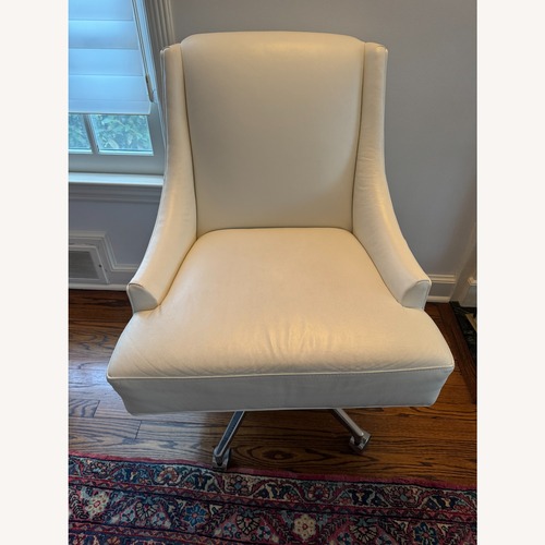 Used Ethan Allen White Leather Office Chair for sale on AptDeco