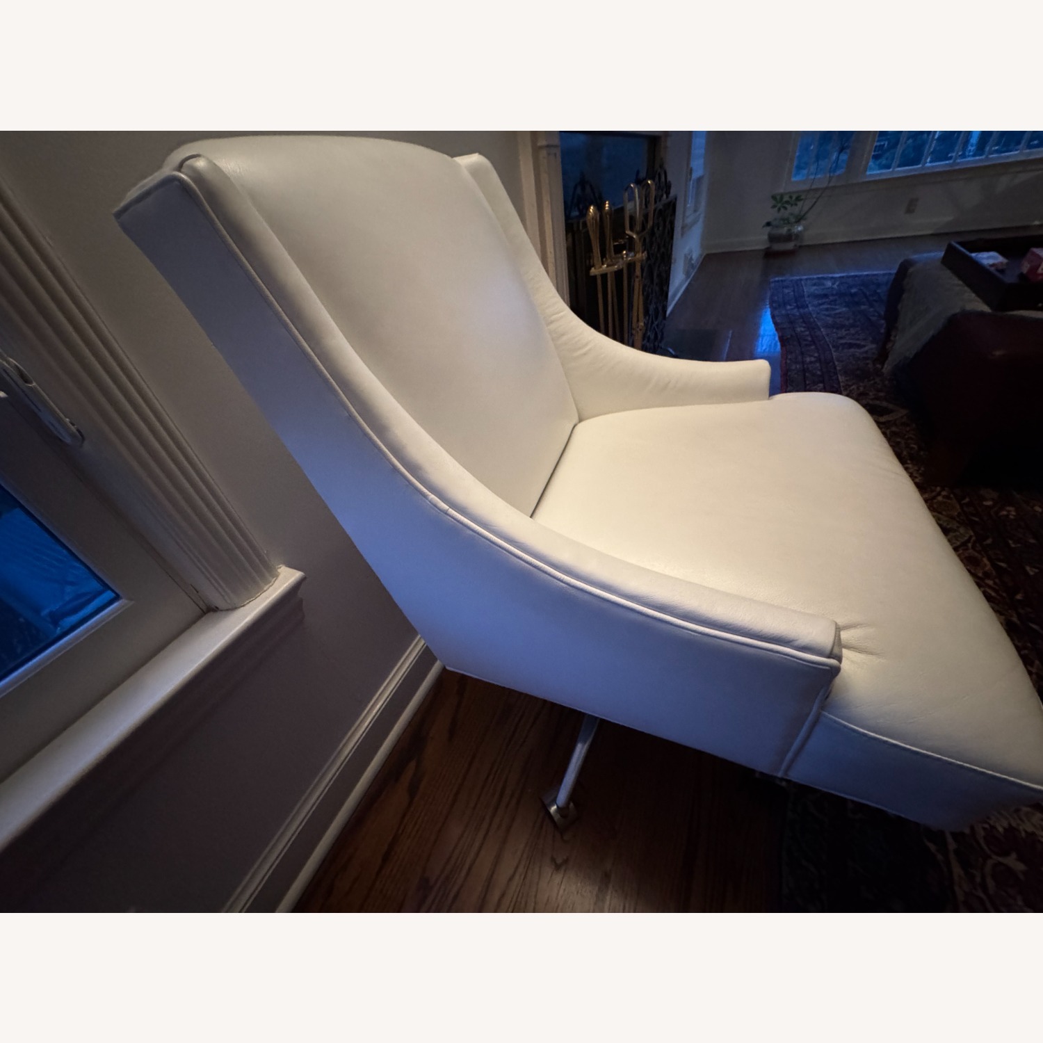 Ethan Allen White Leather Office Chair - image-2