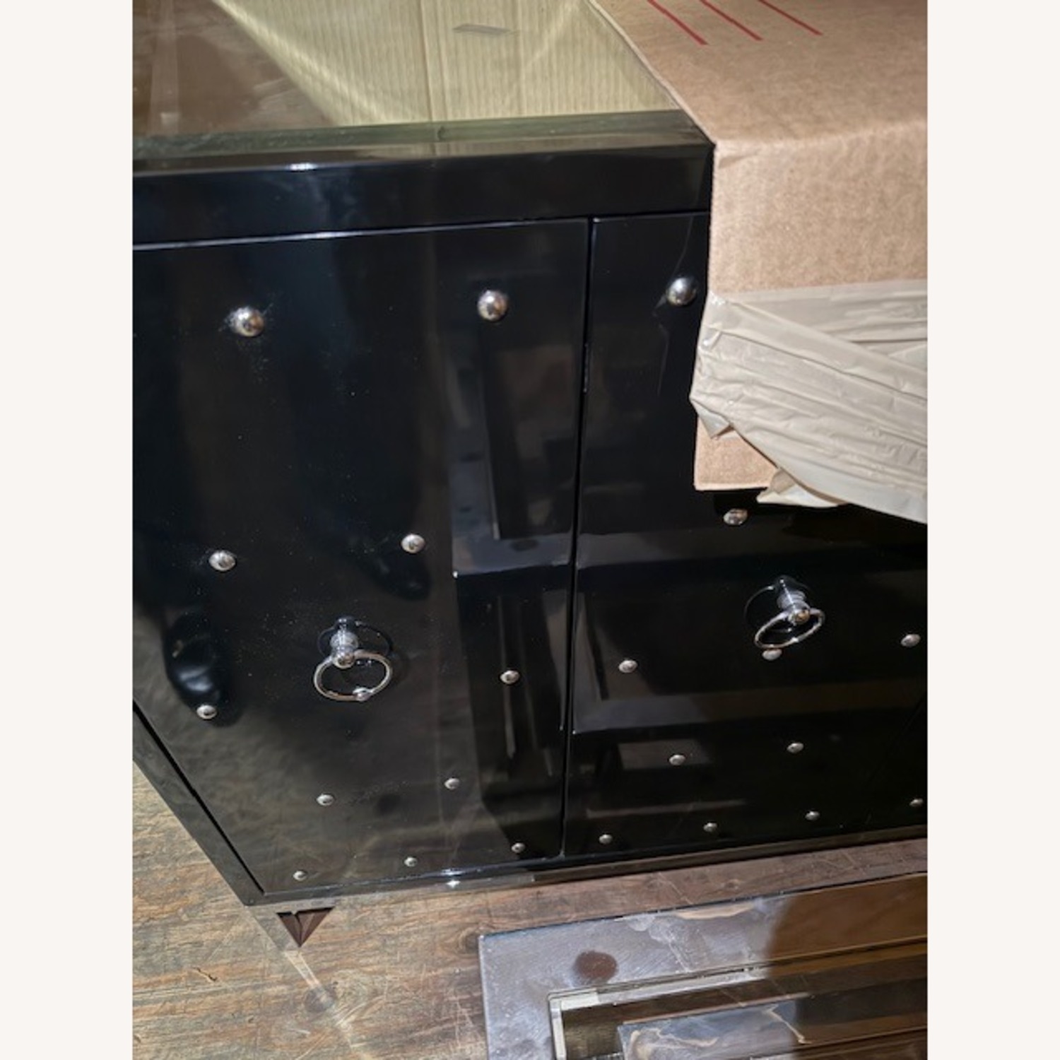 Worlds Away -Black Lacquer 4 Door Console Buffet - image-8