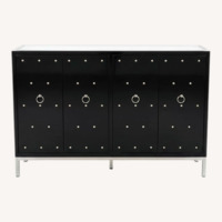 Worlds Away -Black Lacquer 4 Door Console Buffet
