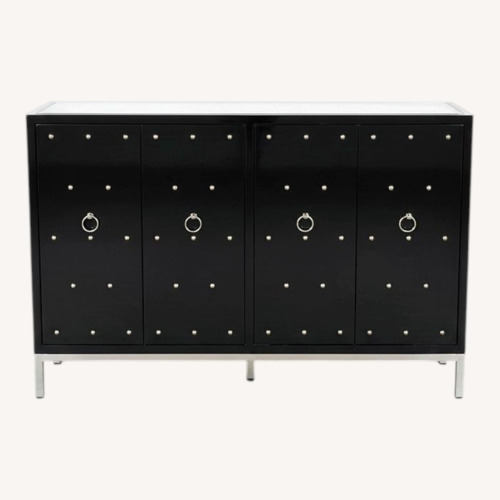 Used Worlds Away -Black Lacquer 4 Door Console Buffet for sale on AptDeco