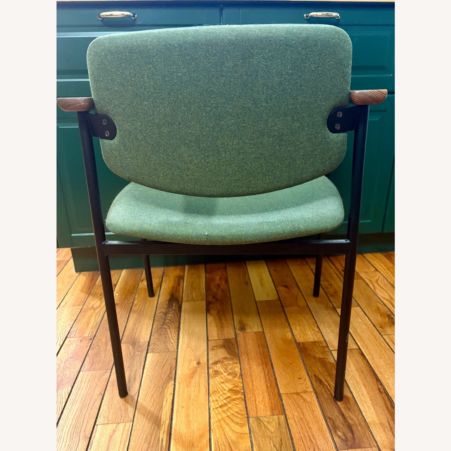 CB2 Green Fabric Dining Chairs - image-2