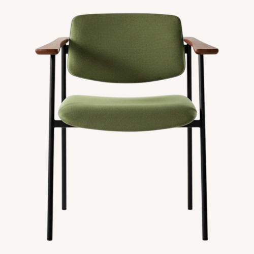 Used CB2 Green Fabric Dining Chairs for sale on AptDeco