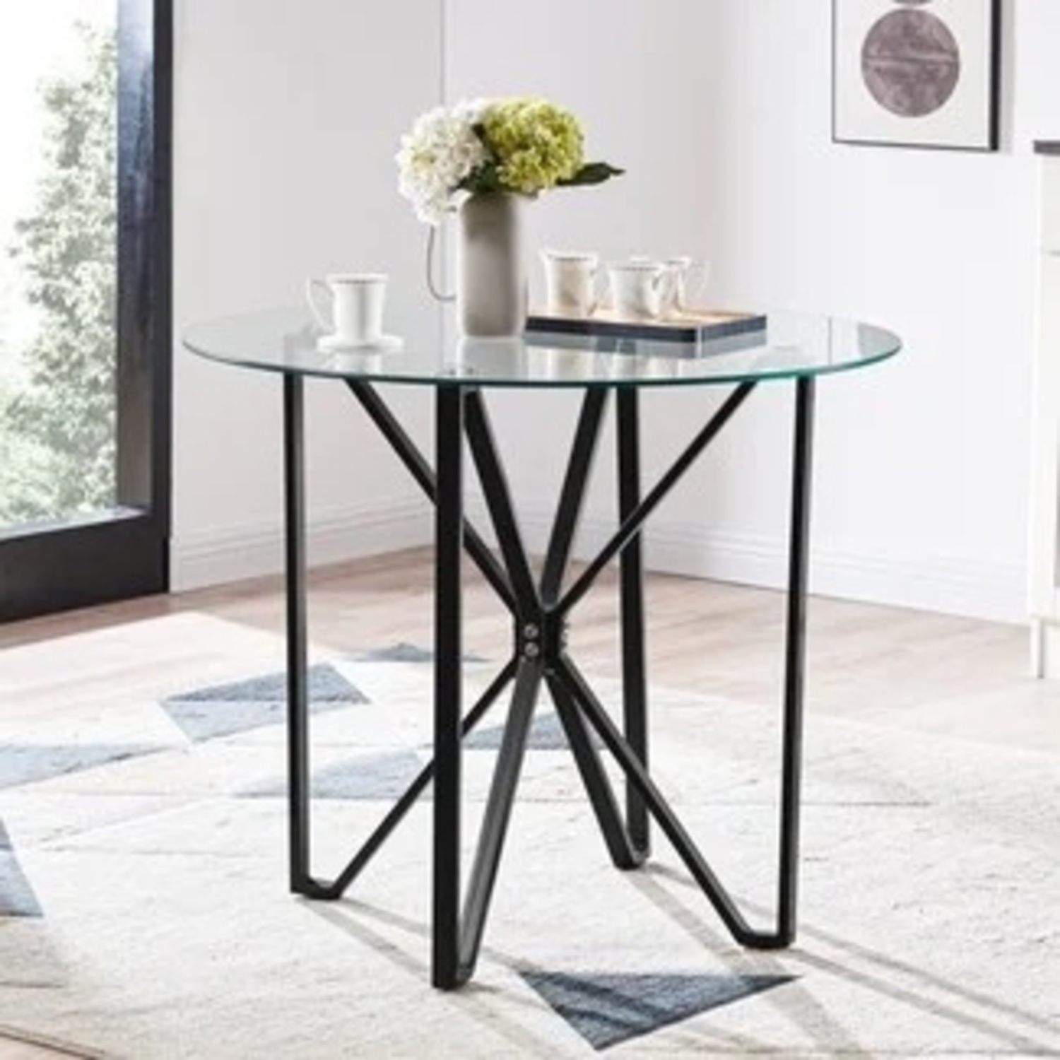 Mercury Row Seibold Black Glass Dining Table - image-4