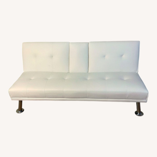 Used  Modern Leather Futon with Cupholders and Pillows for sale on AptDeco