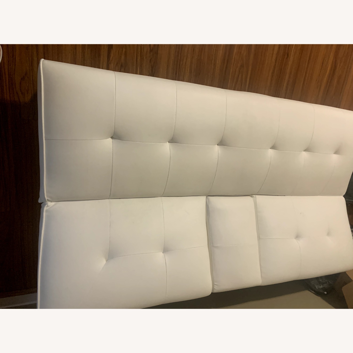  Modern Leather Futon with Cupholders and Pillows - image-3