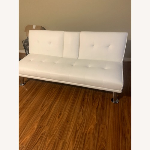 Used  Modern Leather Futon with Cupholders and Pillows for sale on AptDeco