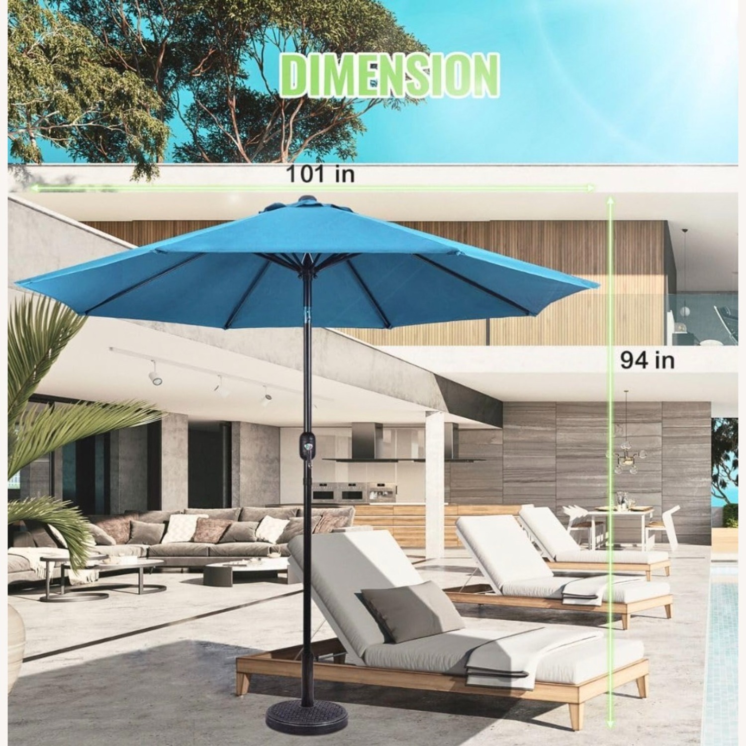 Backyard Expressions 9 ft. Patio Umbrella, 8 Ribs - image-2