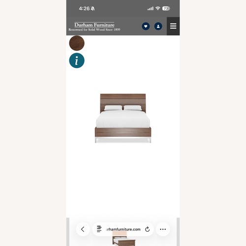 Used Durham Cherry Wood Queen Bed (Defined Distinction) for sale on AptDeco