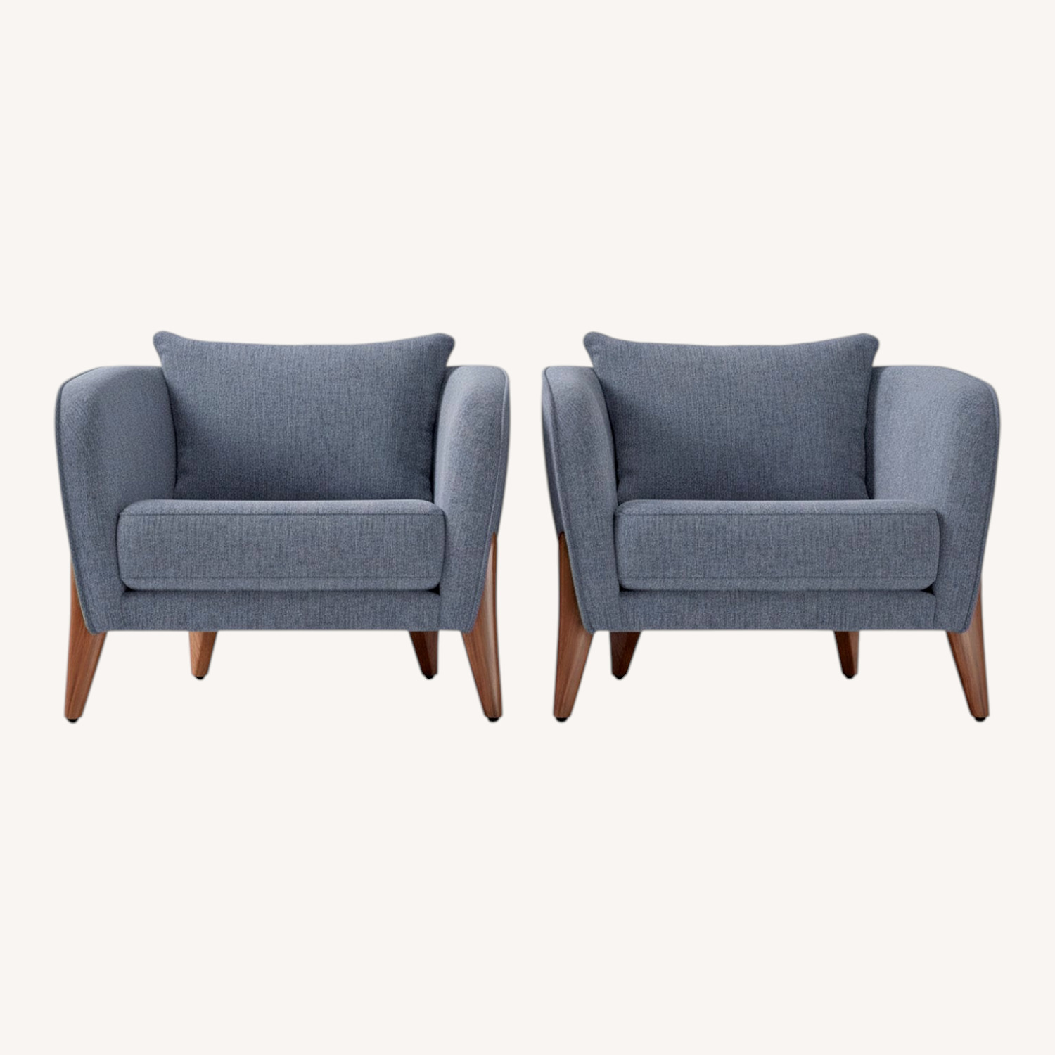 West Elm Delray Chairs Blue Fabric Armchair - image-0