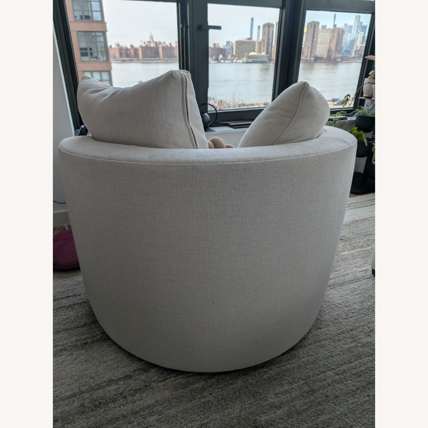 Pottery Barn Swivel Armchair 40" - image-4