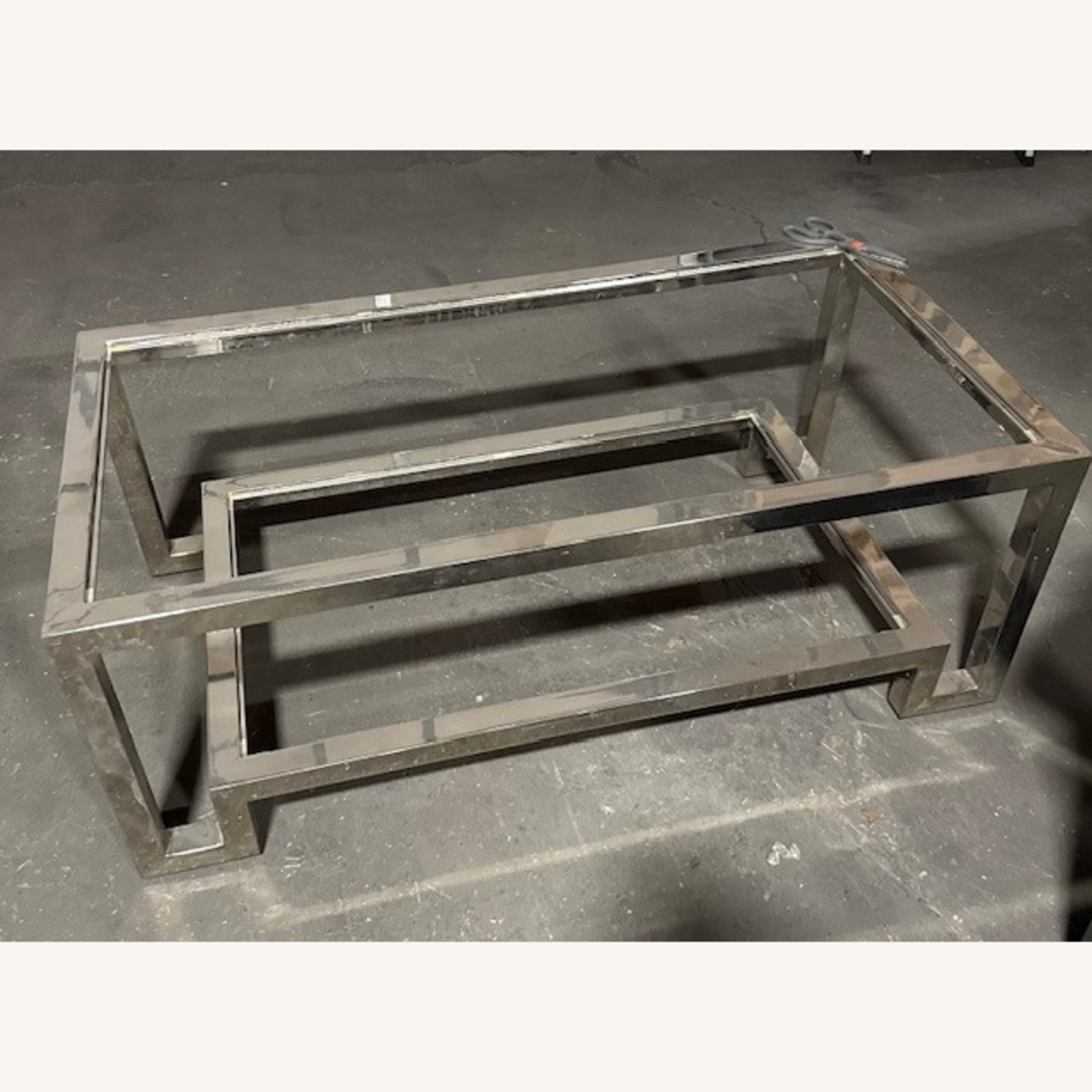 Worlds Away Silver Chrome and Glass Coffee Table - image-4