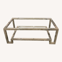 Worlds Away Silver Chrome and Glass Coffee Table