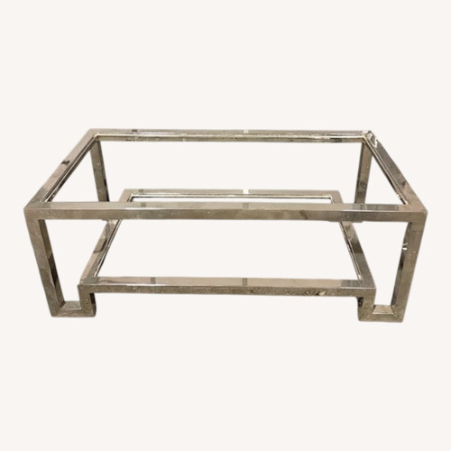 Used Worlds Away Silver Chrome and Glass Coffee Table for sale on AptDeco