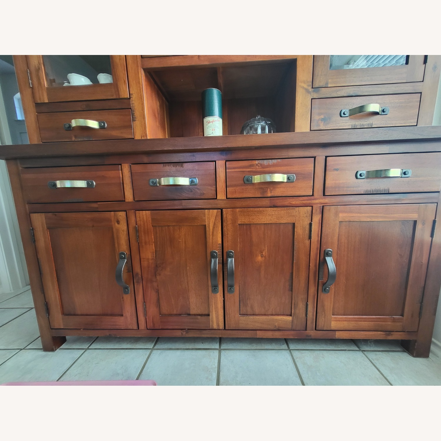 Rustic Mahogany Solid Wood Hutch and Buffet Set - image-2