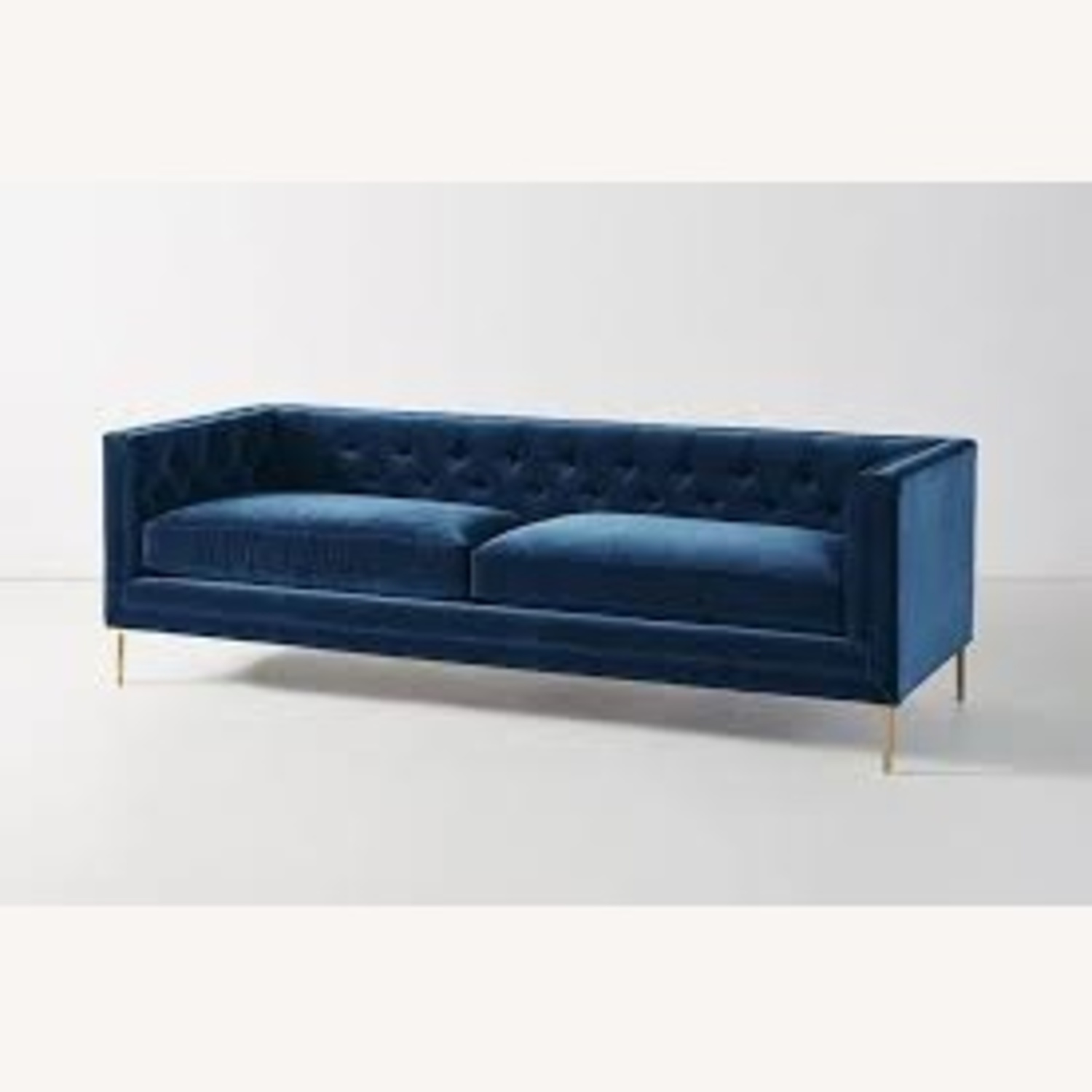 Anthropologie Mina Blue Fabric 3+ Seater Sofa - image-8