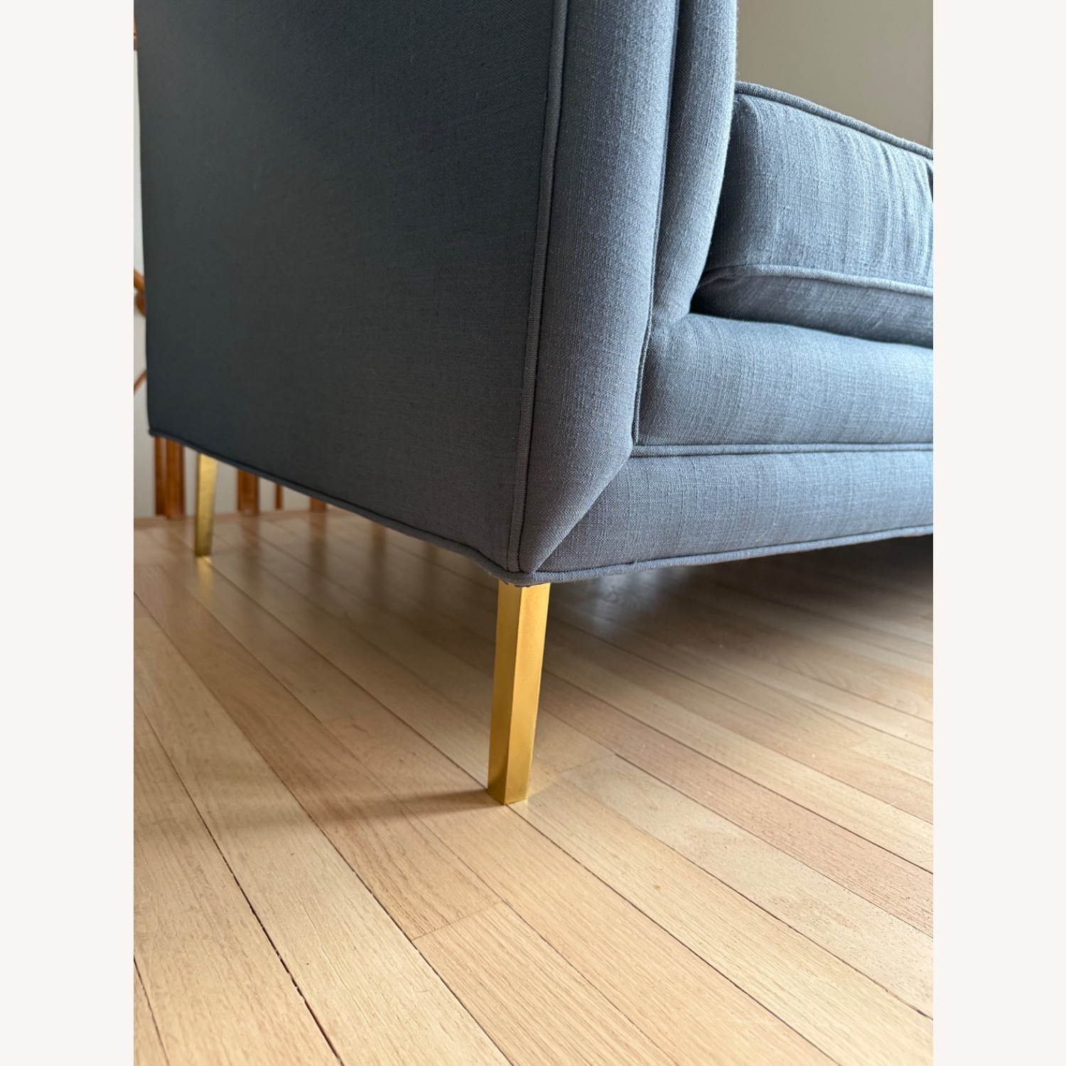 Anthropologie Mina Blue Fabric 3+ Seater Sofa - image-3