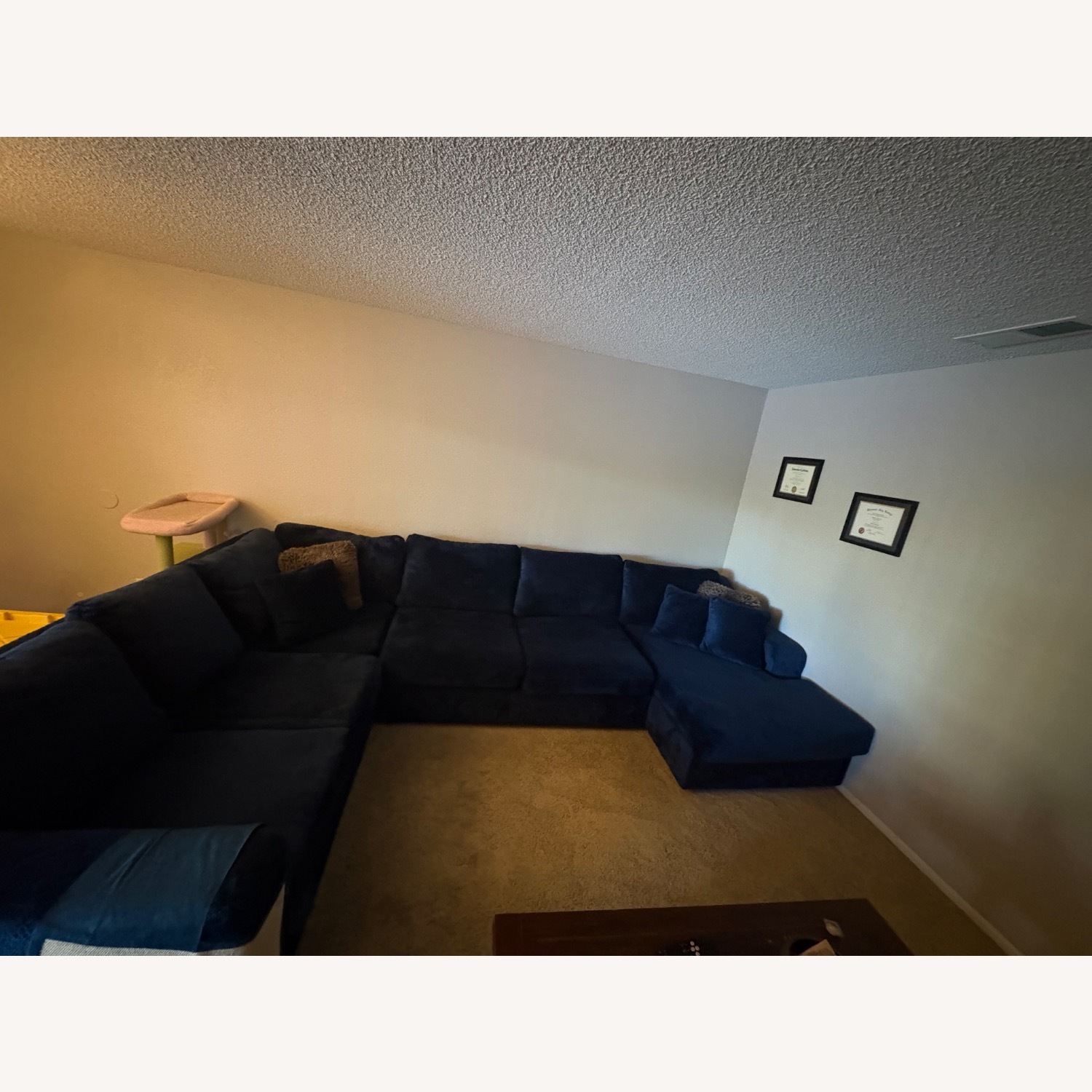 Blue Fabric 3+ Piece Sectional - image-1