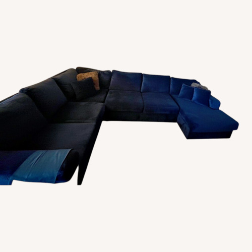 Used Blue Fabric 3+ Piece Sectional for sale on AptDeco