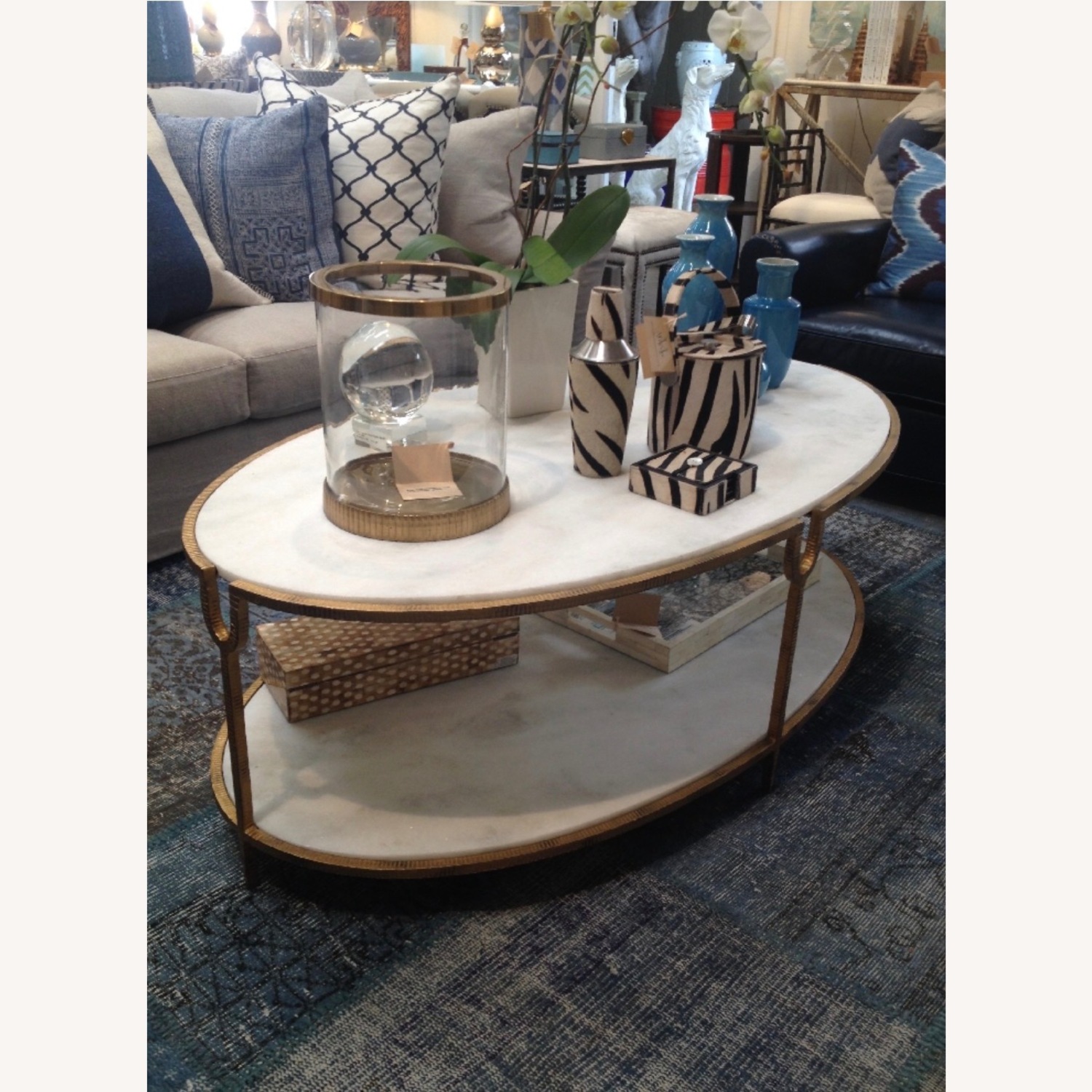 Global Views Olivia Marble-Top Coffee Table - image-3