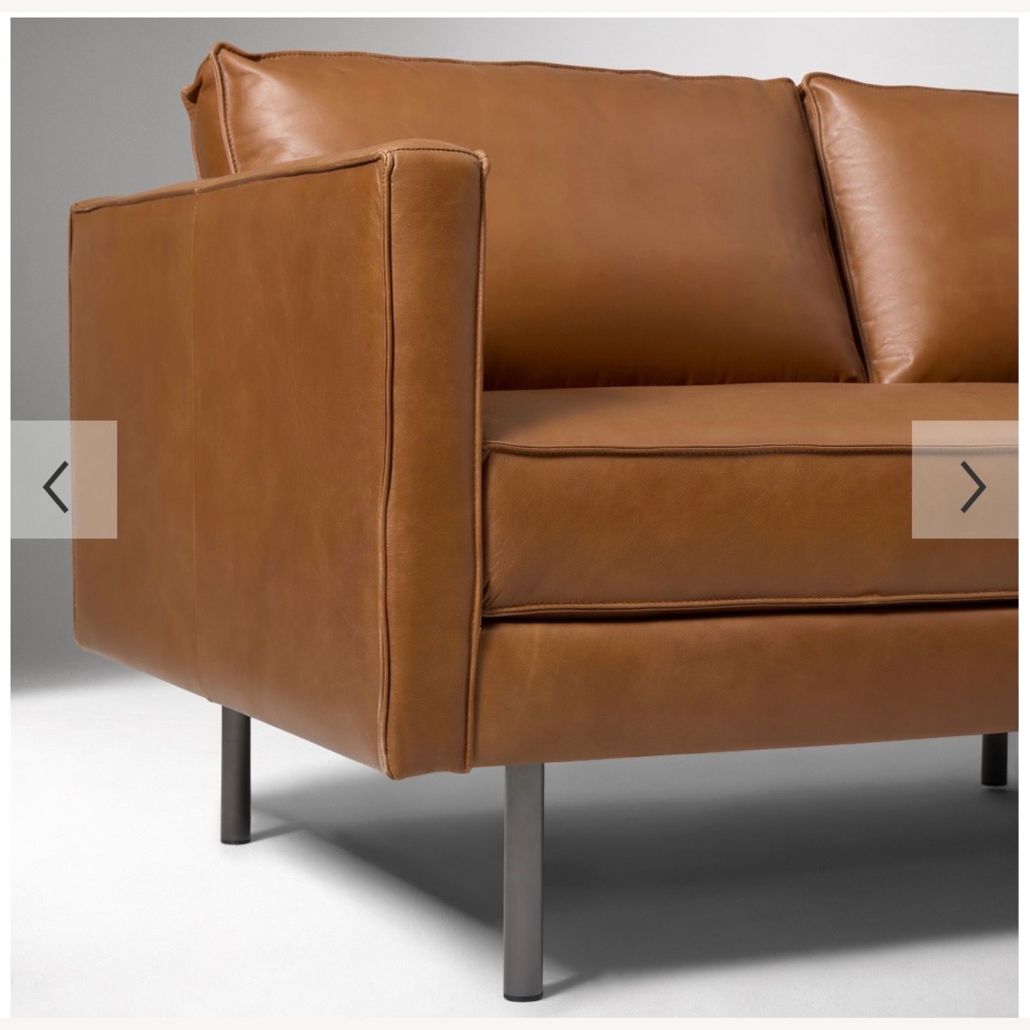 West Elm Axel Saddle Leather 3+ Seater Sofa  - image-3
