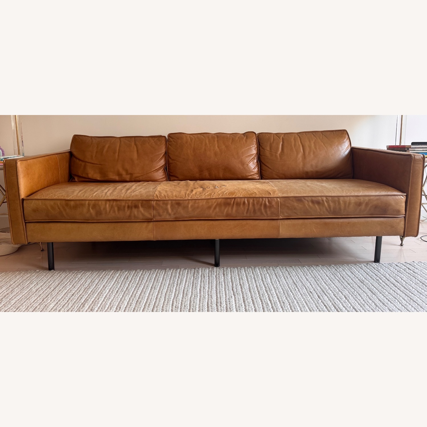 West Elm Axel Saddle Leather 3+ Seater Sofa  - image-7