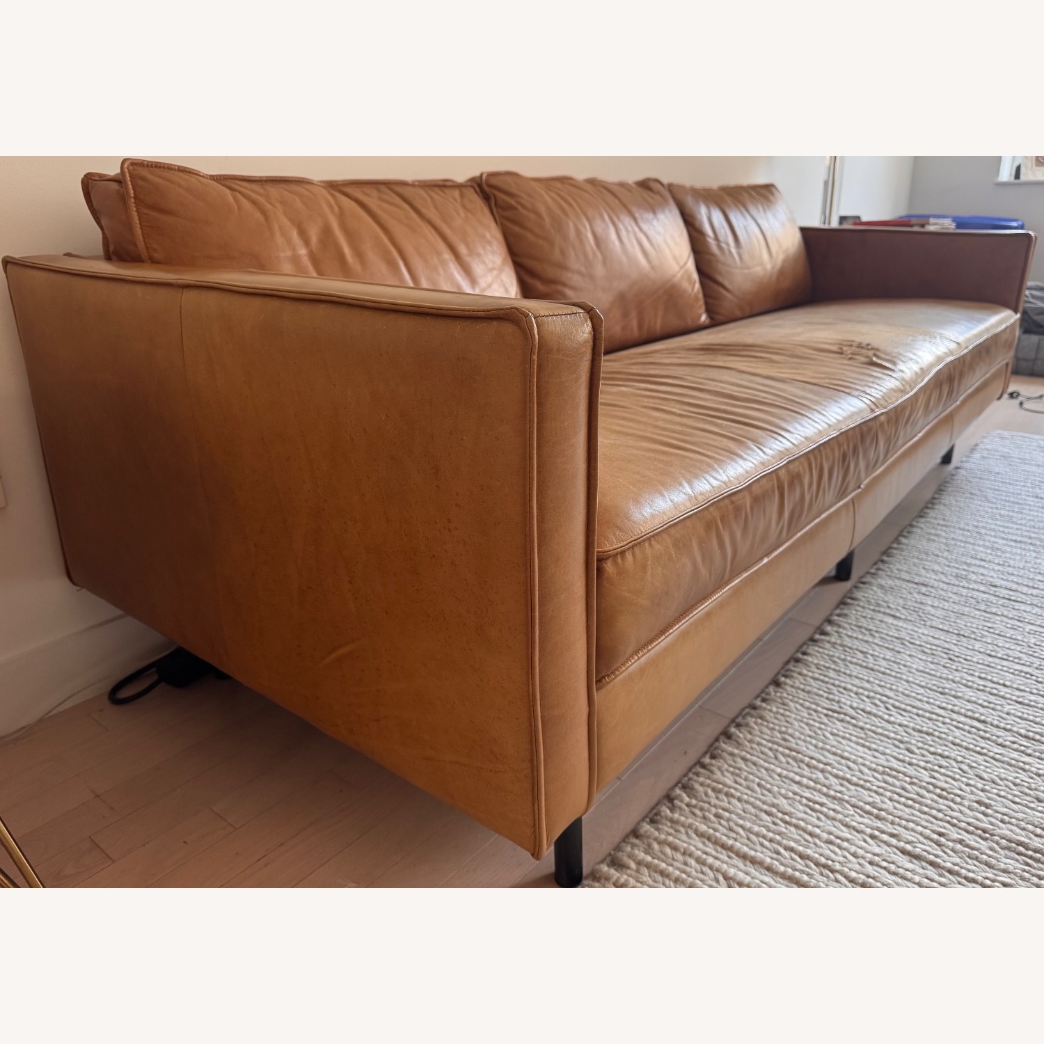 West Elm Axel Saddle Leather 3+ Seater Sofa  - image-8
