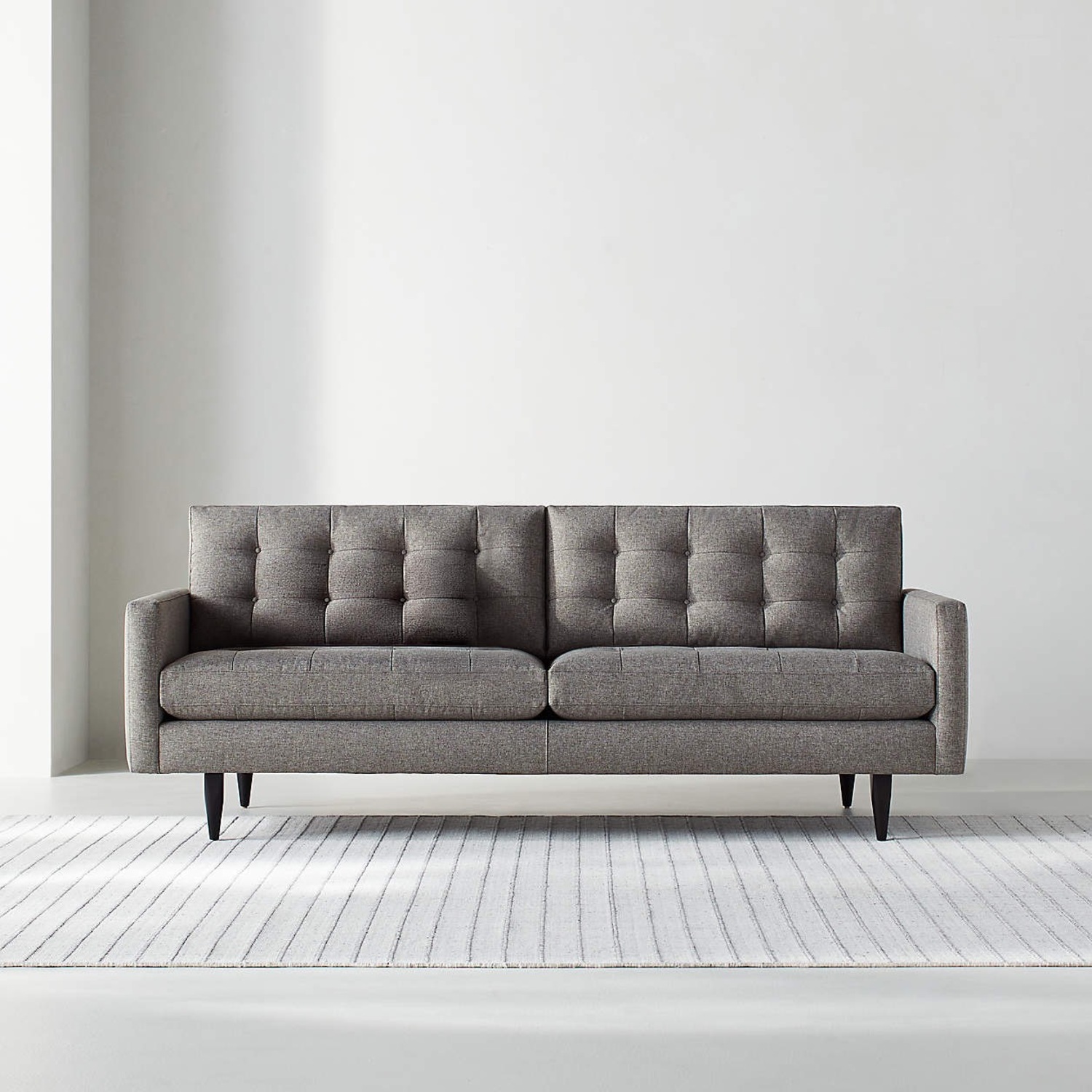 Crate & Barrel Grey 76" Petrie Sofa - image-2