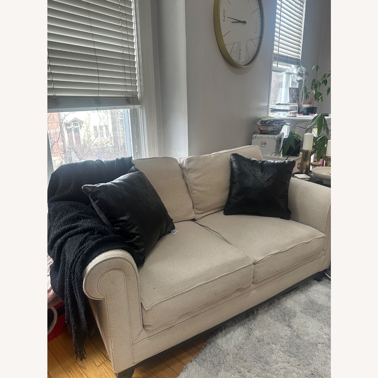 Macy's White Loveseat - image-2