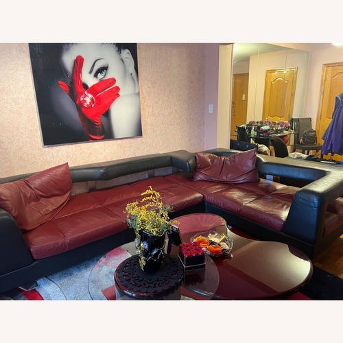 Used Formenti S.R.L. Red Leather 2 Piece Sectional for sale on AptDeco